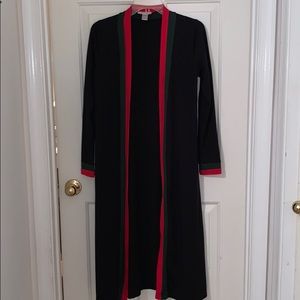 Red & green cardigan